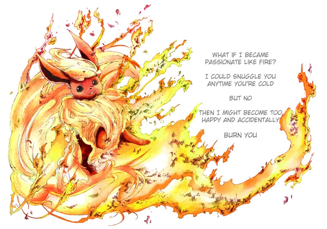 Flame Pokémon with poem
