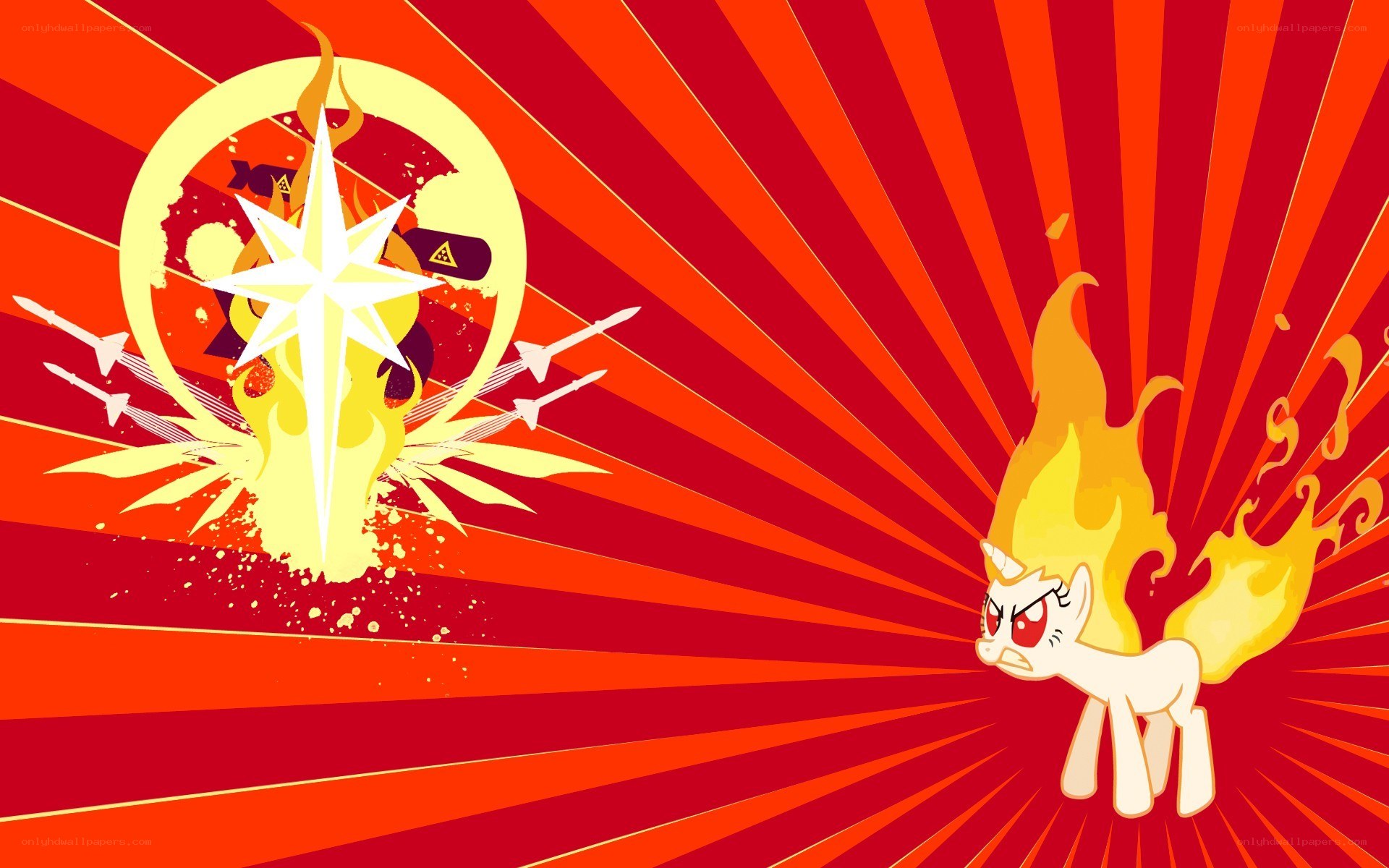 Flame pony with star emblem