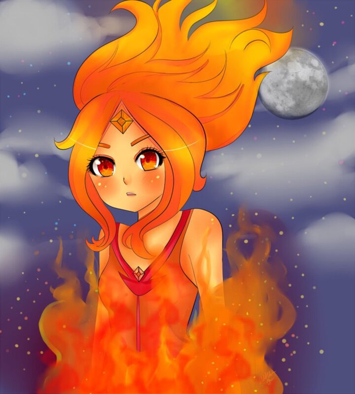 Flame Princess in the night