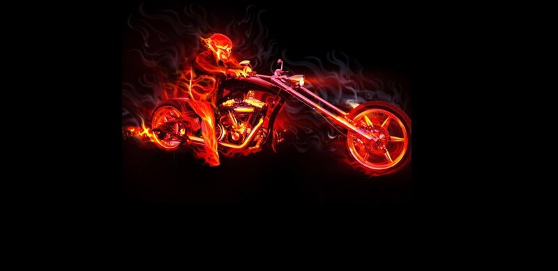 Flame-riding Skeleton Biker