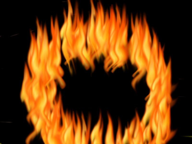 flame ring on black background