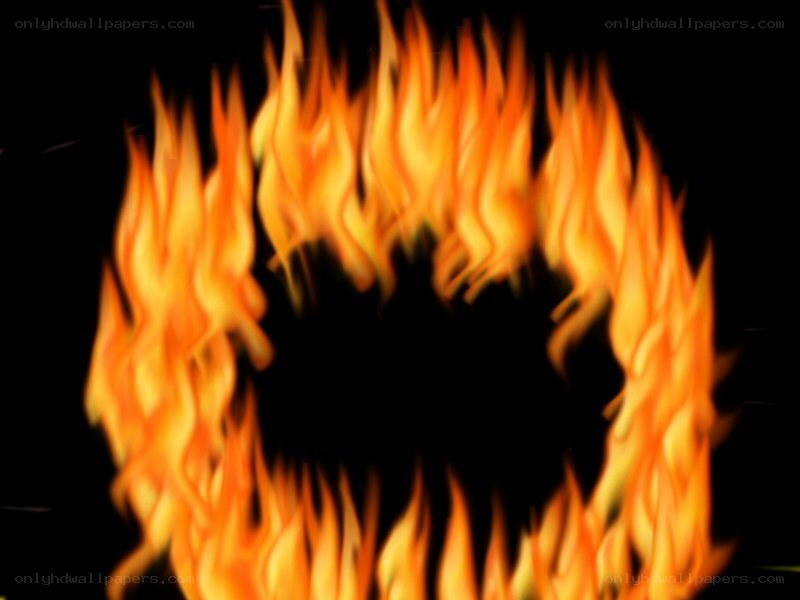 flame ring on black background