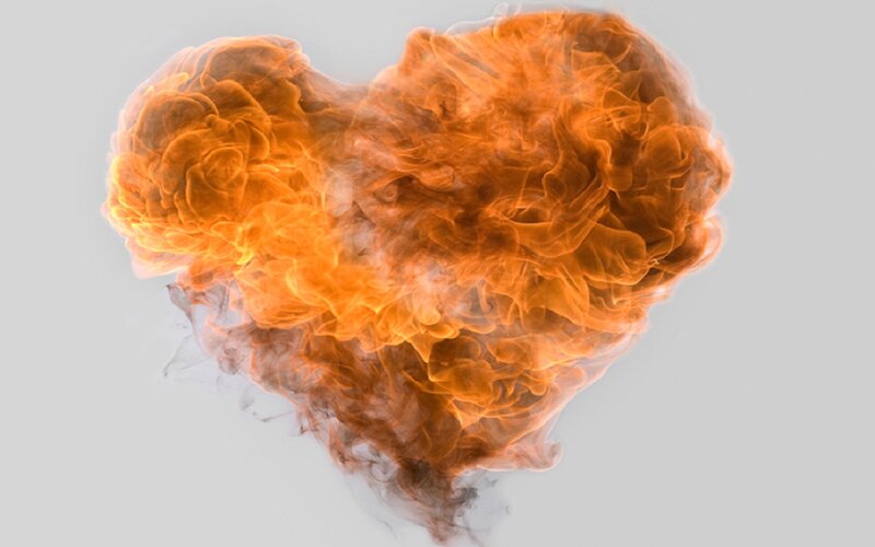 Flame Shaped Like Heart