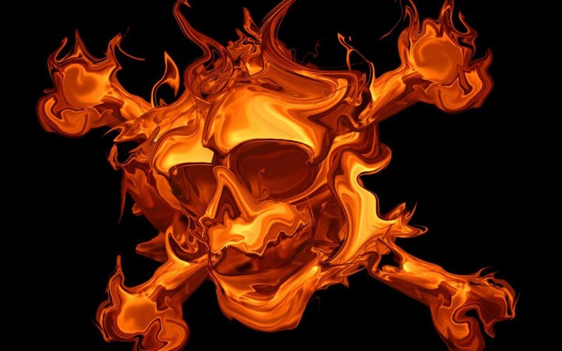 Flame Skull and Crossbones