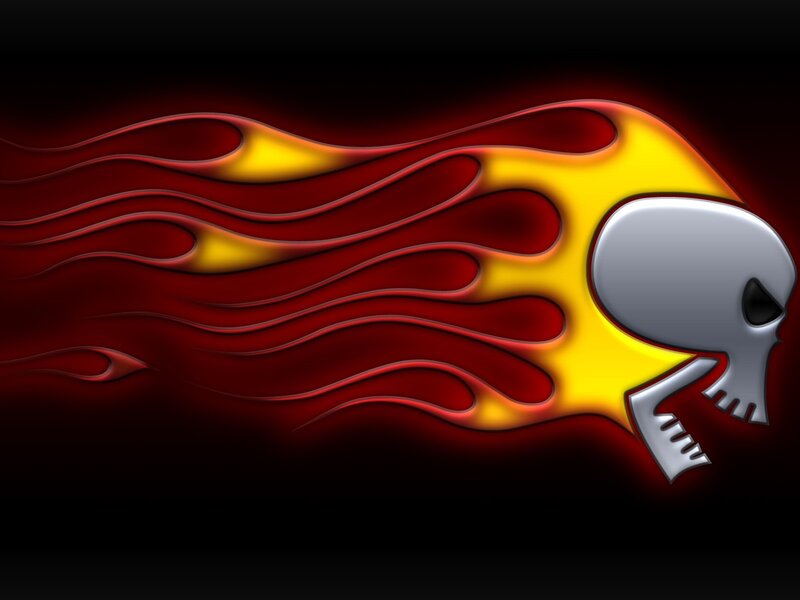 flame skull design