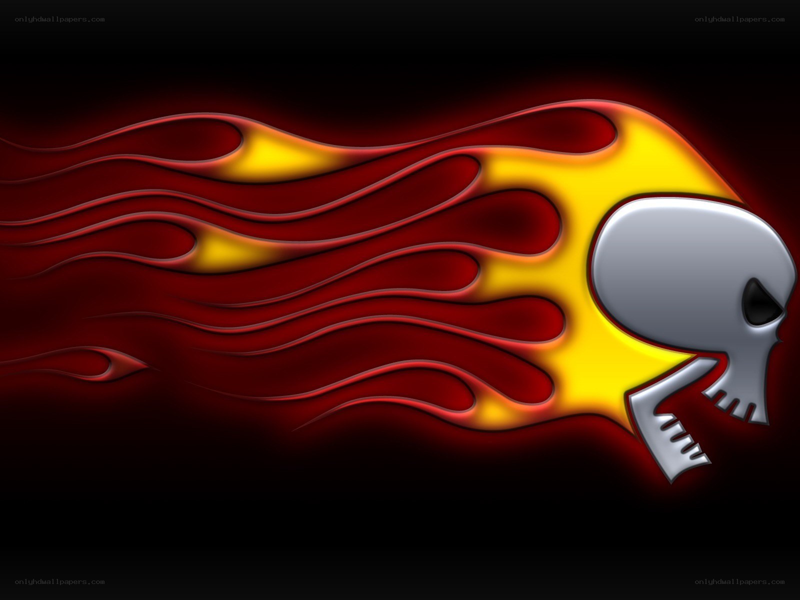 flame skull design