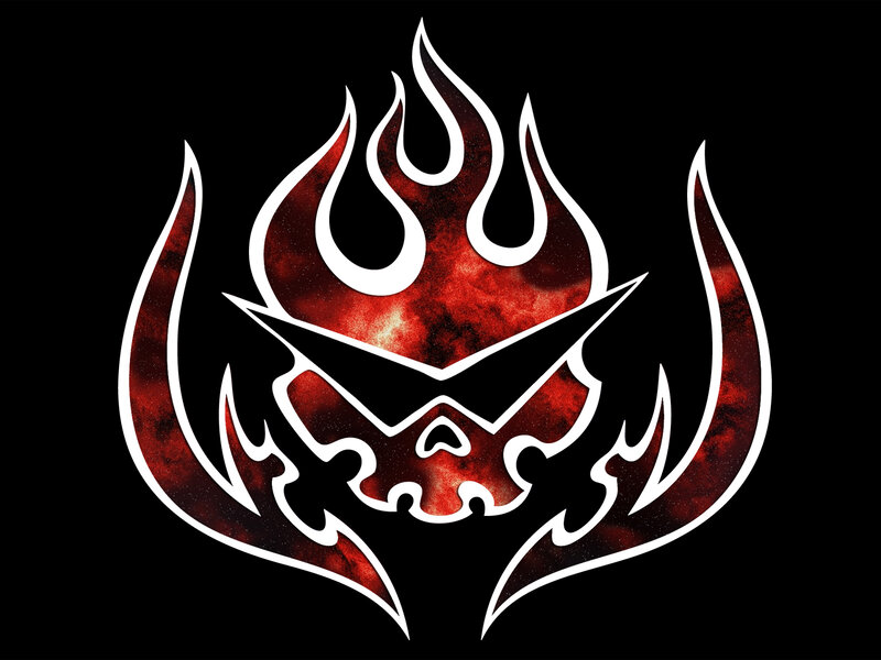 Flame Skull Logo — Black, Dark