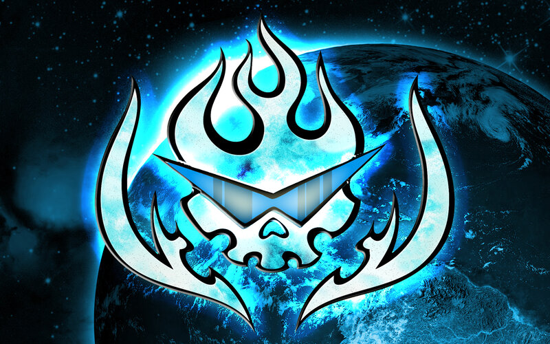 Flame Skull Logo — Blue