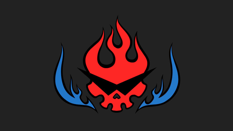 flame skull logo design