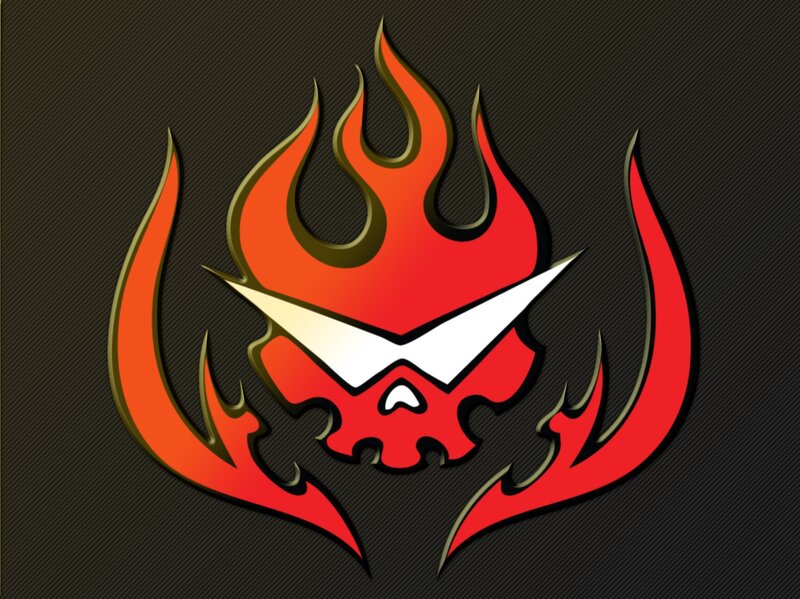 Flame Skull Logo — Red, Aggressive