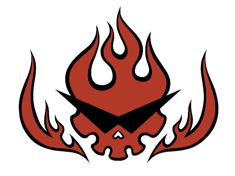Flame Skull Logo — Red, Aggressive, Vector Art, Flames