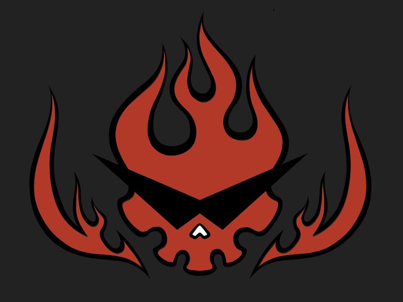 Flame Skull Logo — Red, Aggressive, Vector Art
