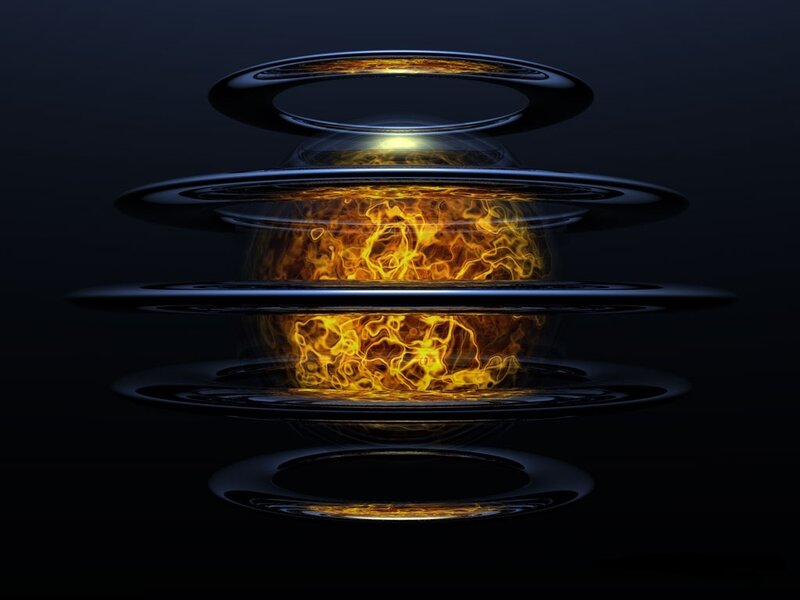 Flame sphere with rings