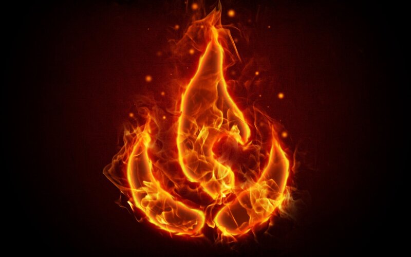 Flame Symbol — Orange, Dramatic