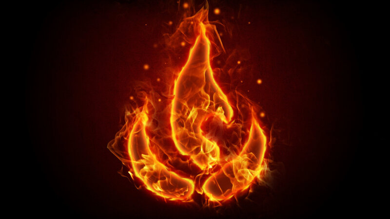Flame Symbol — Red, Dramatic