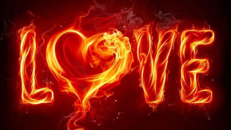 Flame Text Love — Digital Art
