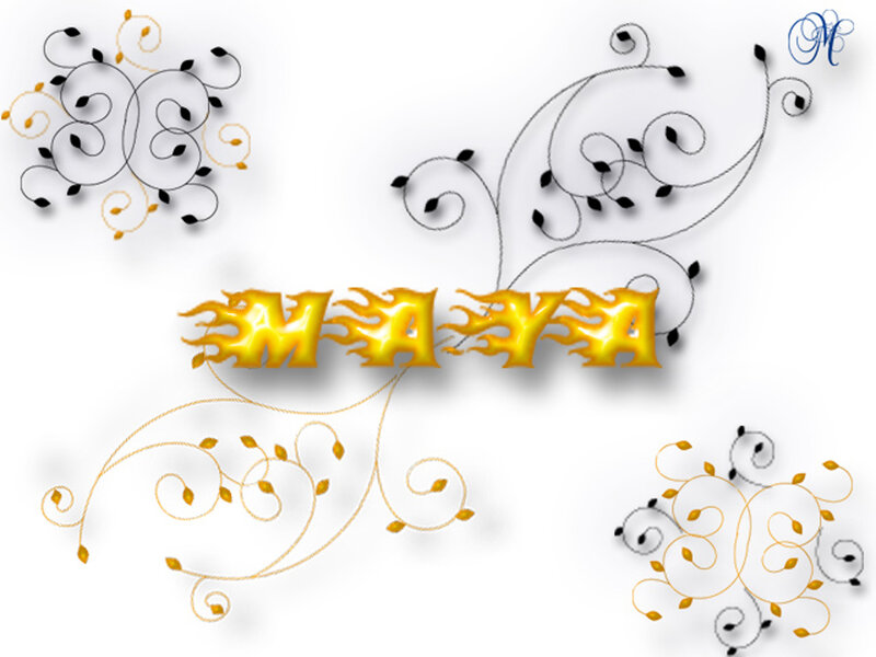 flame text with floral design