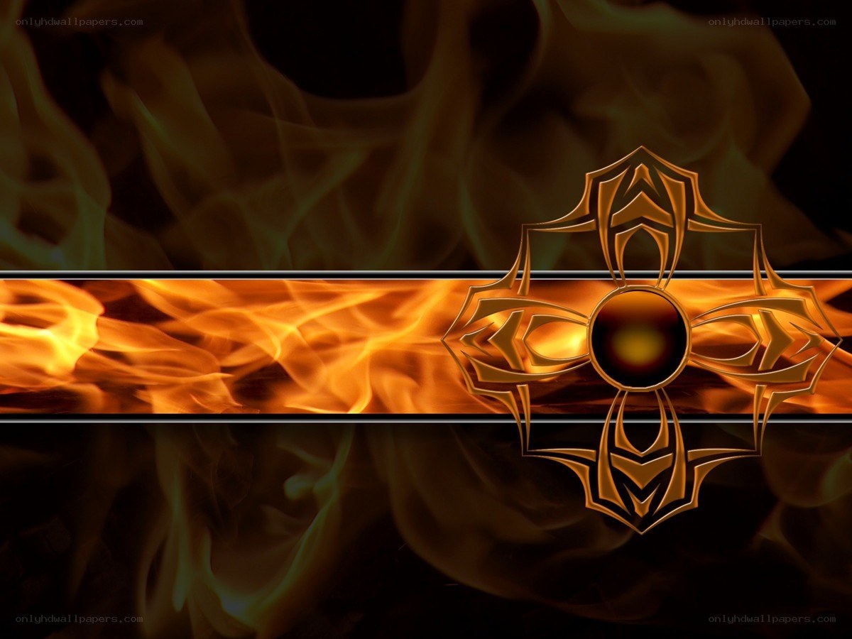 flame-themed decorative emblem