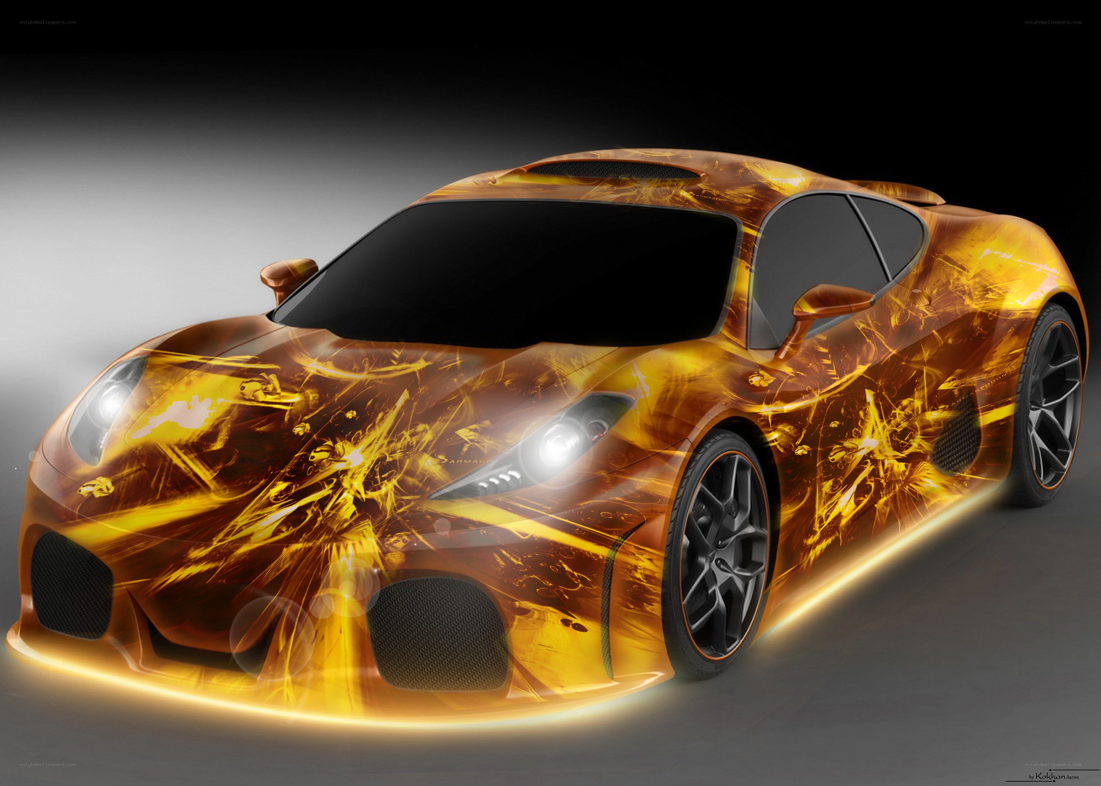Flame-themed sports car