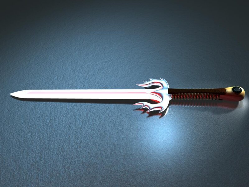 flame-themed sword