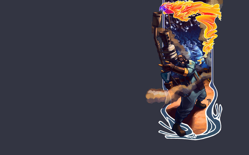 flame-thrower soldier artwork