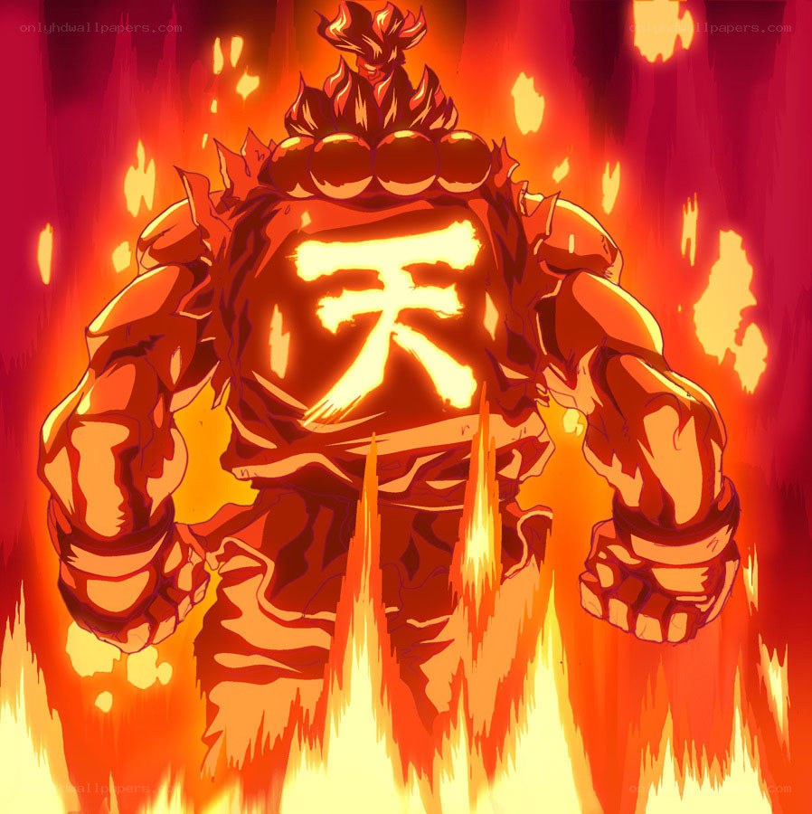 flame warrior with kanji symbol