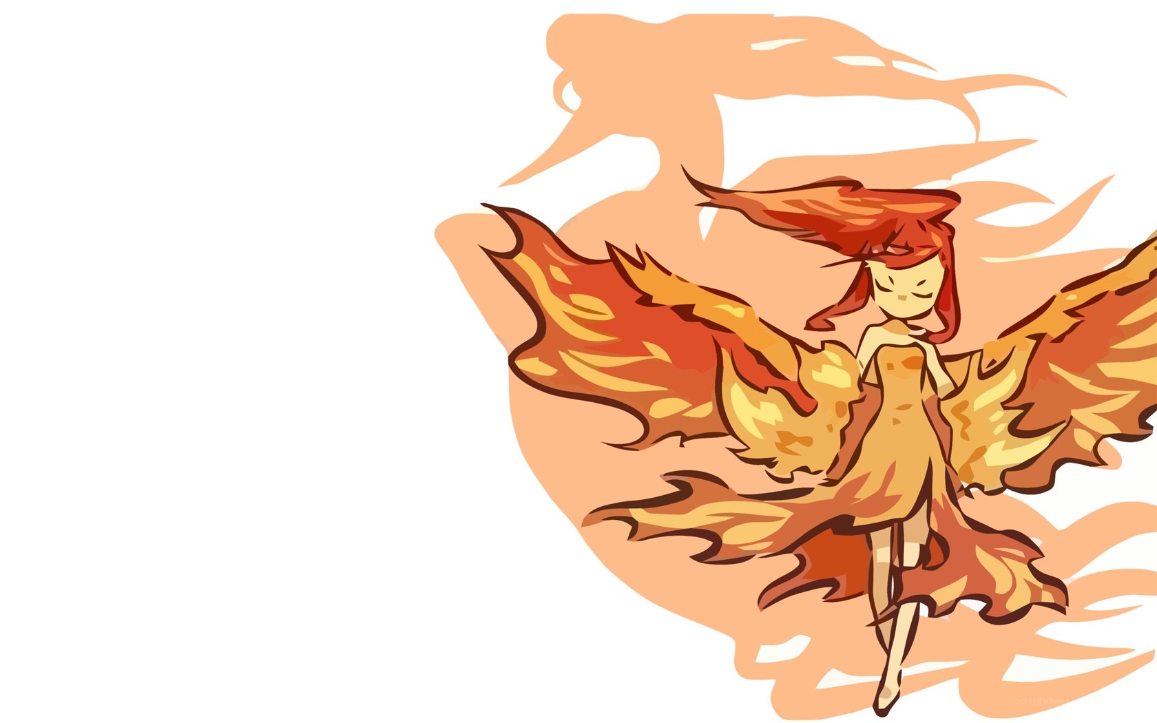 flame-winged character illustration