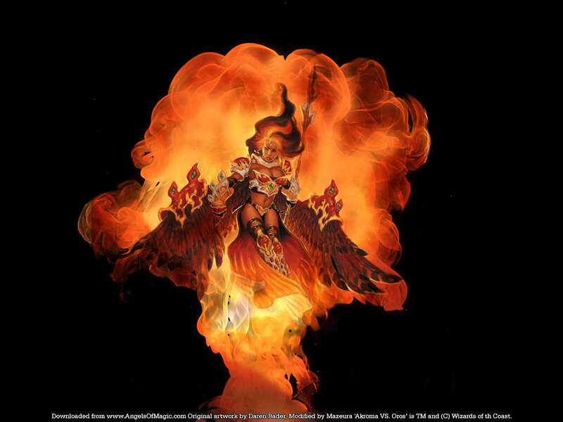 flame-winged warrior angel