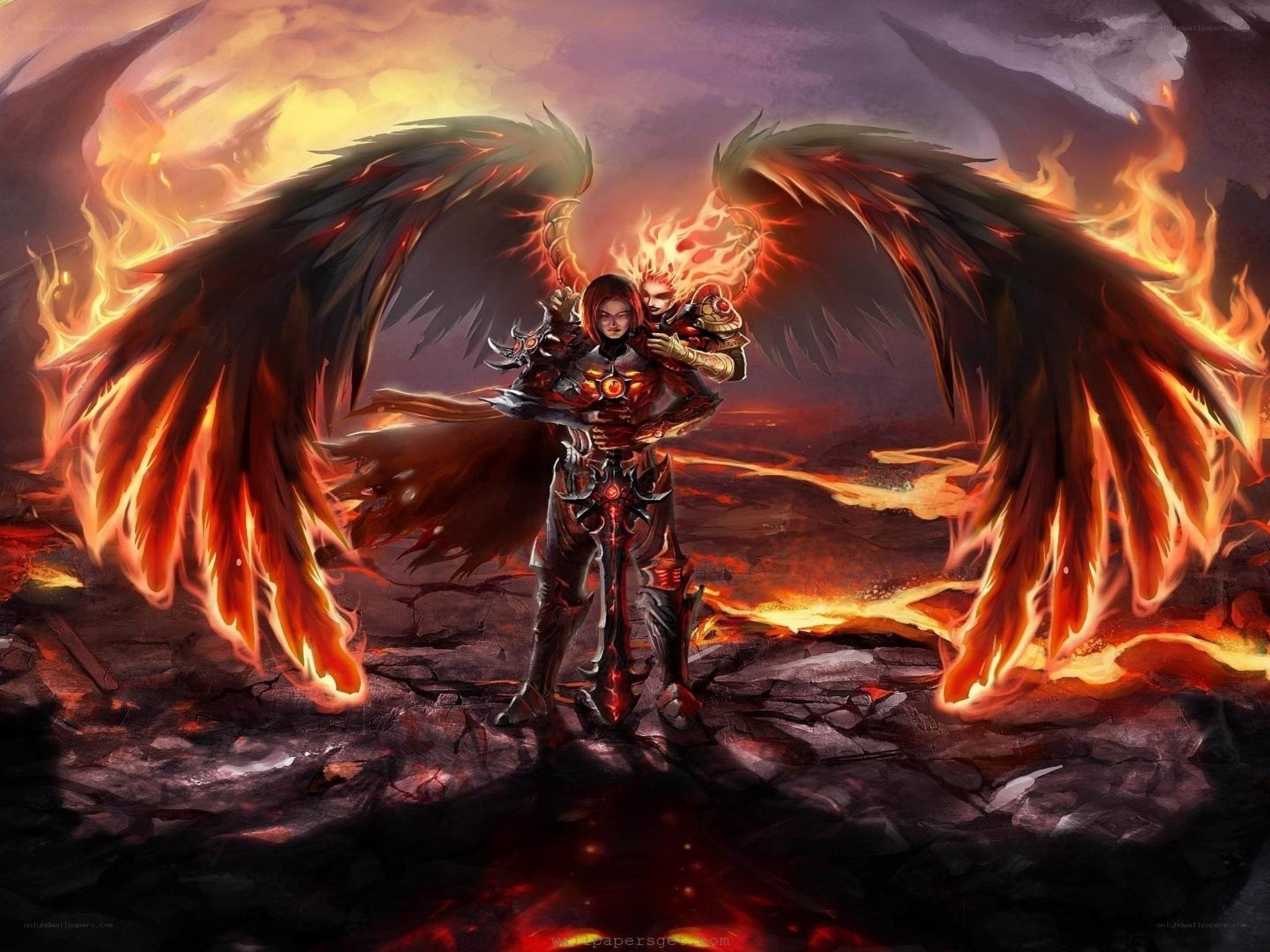 flame-winged warrior angel