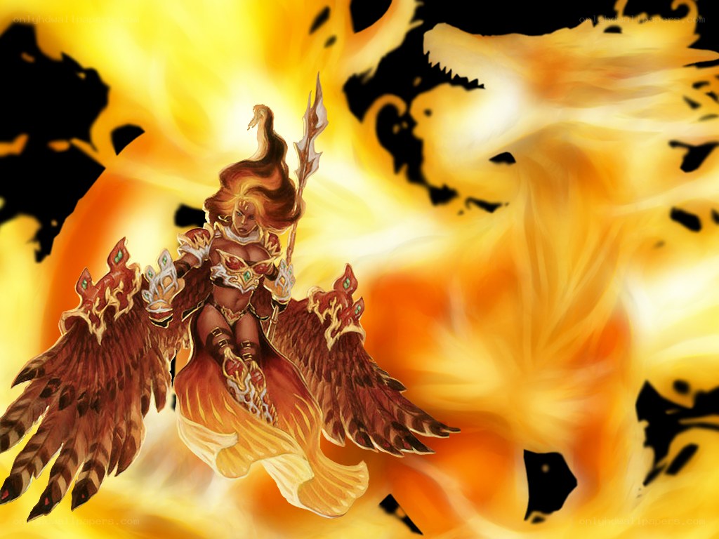 flame-winged warrior in battle