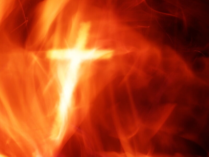flame with cross symbol
