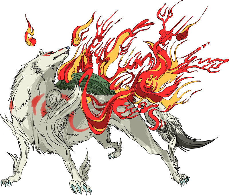 flame-wolf creature