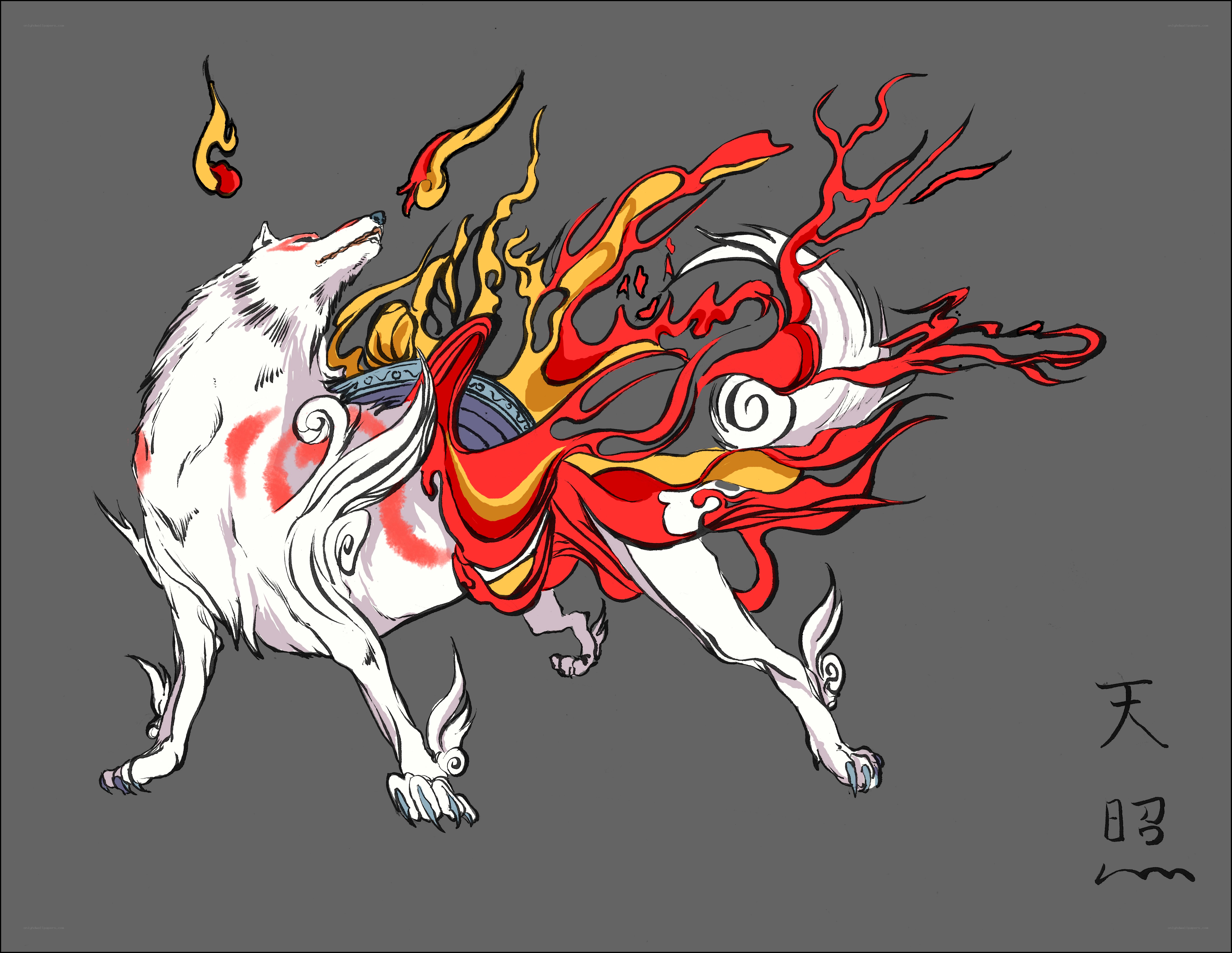 flame-wolf mythical creature