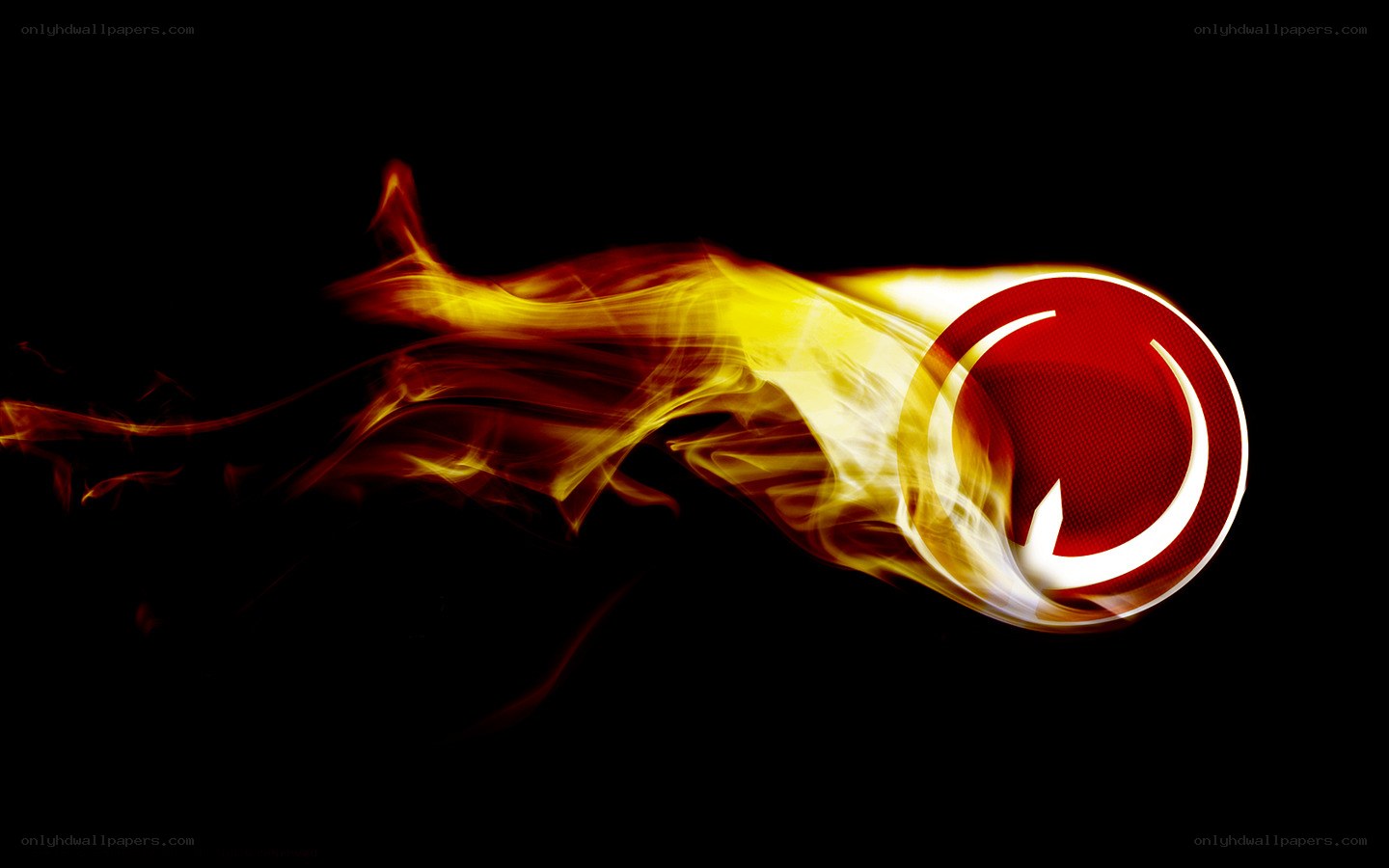 flame-wrapped logo design
