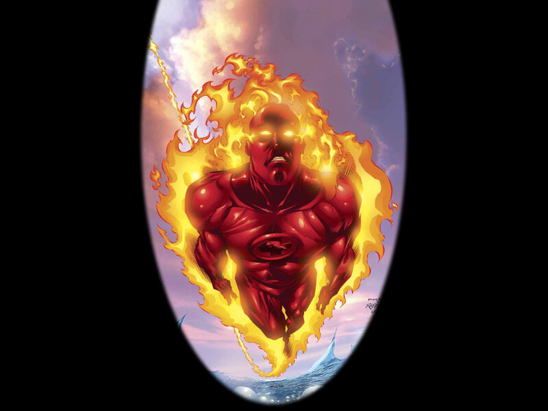 Flame-wrapped Superhero