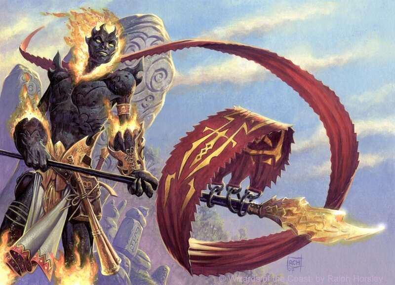 flame-wreathed demon warrior