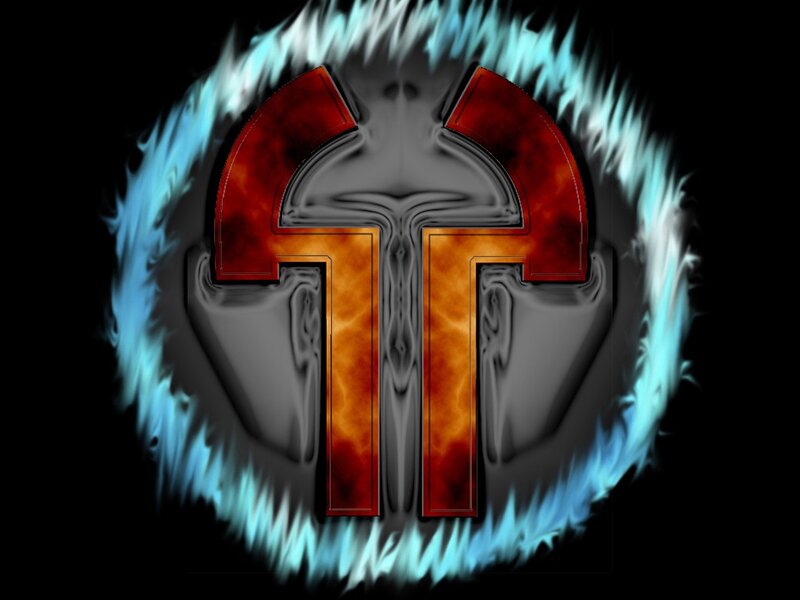 flame-wreathed spartan helmet
