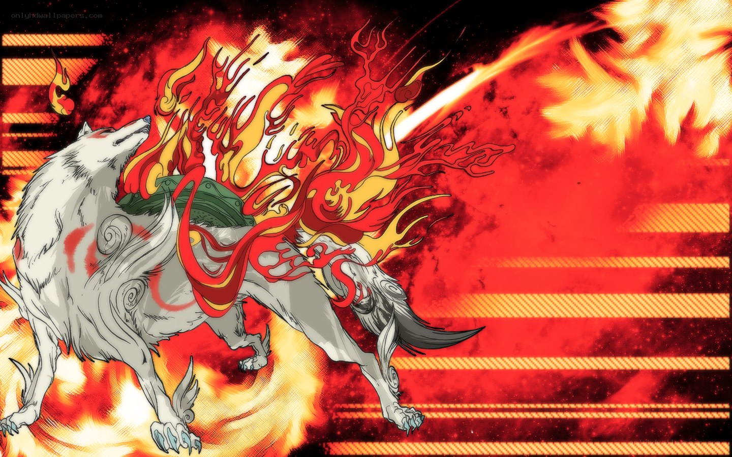 flame-wreathed wolf in battle