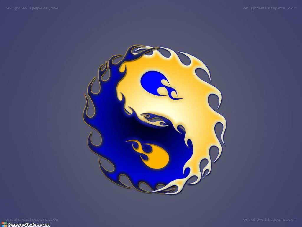 flame yin-yang symbol