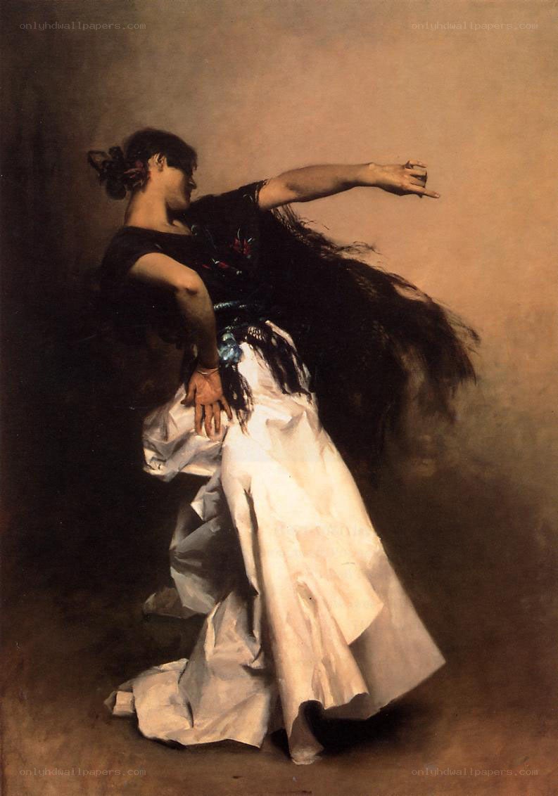 Flamenco dancer in motion