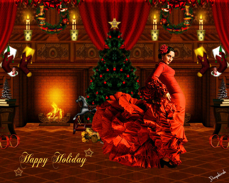 Flamenco Dancer in Red — Festive