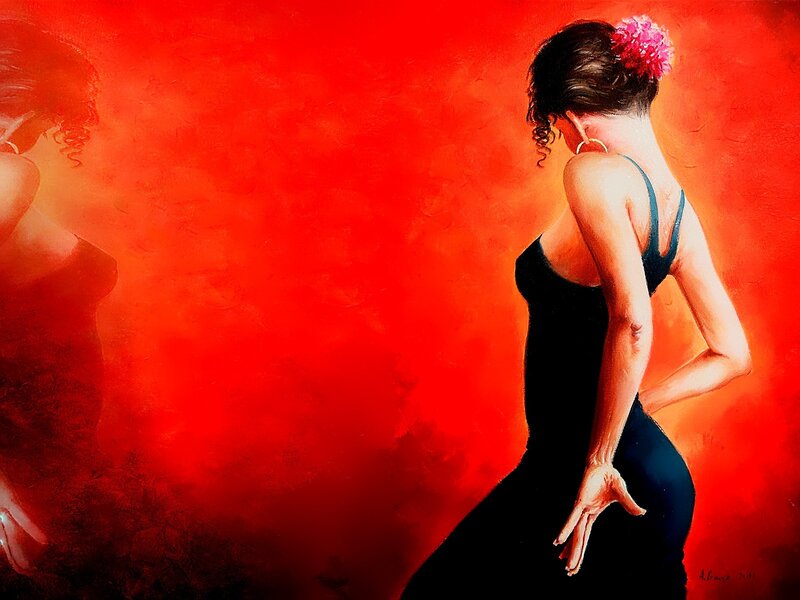 Flamenco dancer in red