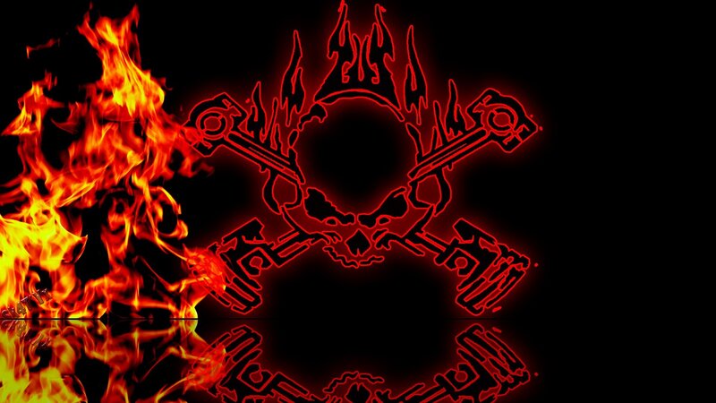 Flames and Skull Design