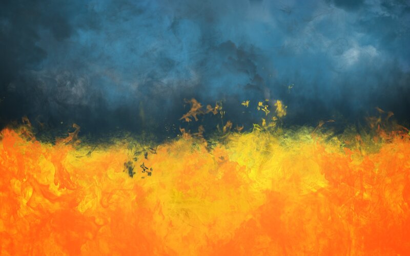 Flames and Smoke — Orange, Dramatic