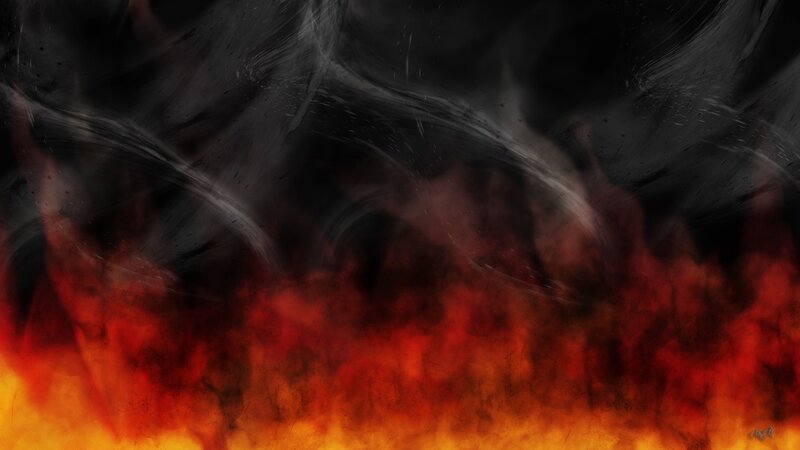 Flames and Smoke — Red, Dramatic, Digital Art, Fire