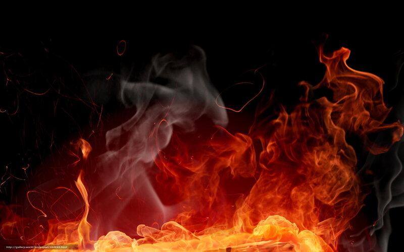 Flames and Smoke — Red, Dramatic, Photograph, Fire