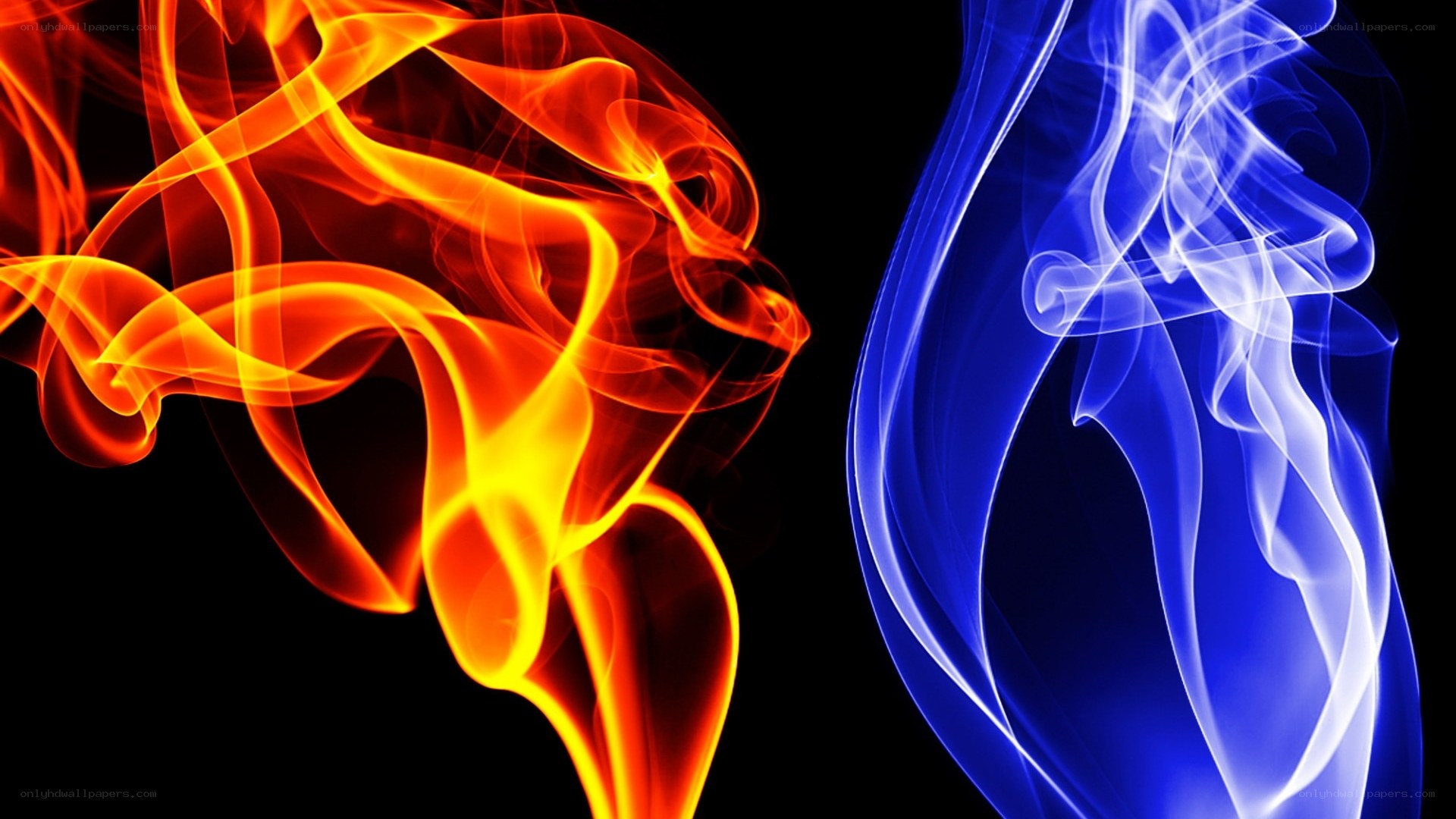 flames and smoke swirls