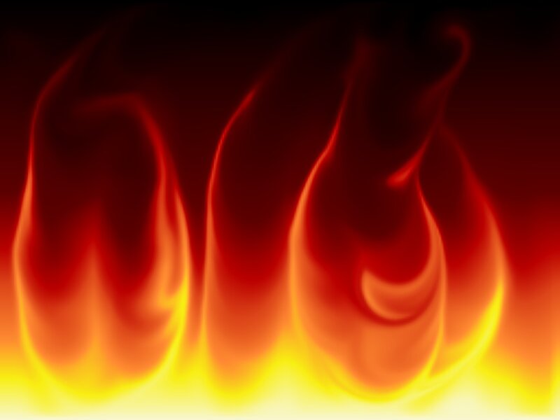 flames burning brightly