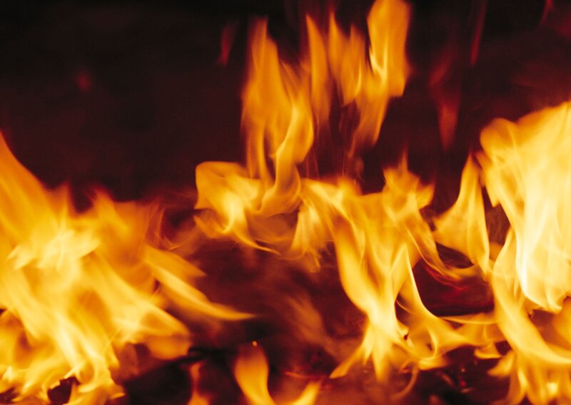 flames burning brightly