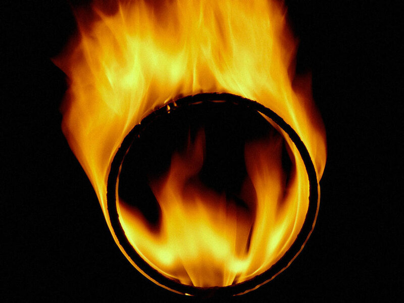 Flames burning in a ring
